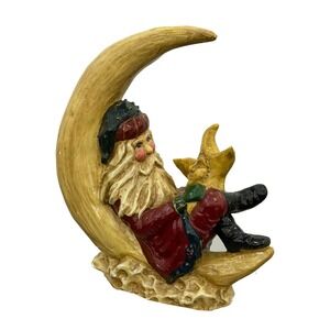 Santa On Moon LaFever Collection Enesco 1994 Signed 8.75" Vintage